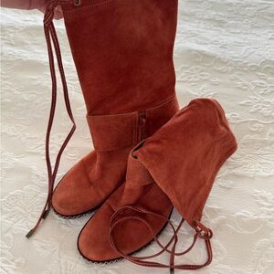 Women's Suede Boots in Rust by TCBGMaxAzzia